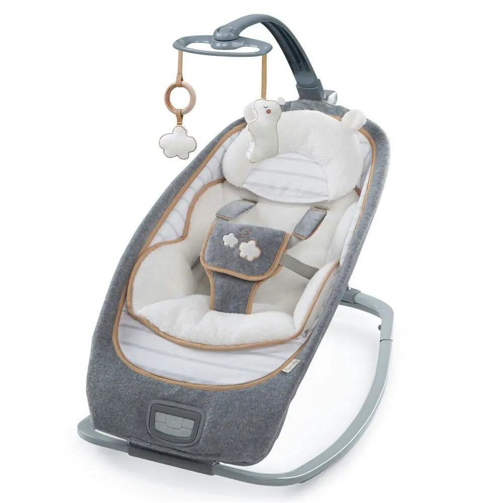 Ingenuity Boutique Rocking Seat/Chair Bouncer for Baby/Newborn Bella Teddy Grey