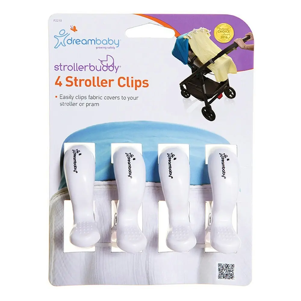 4pc dreambaby Strollerbuddy Blanket Clips Attachment Peg For Stroller/Pram White