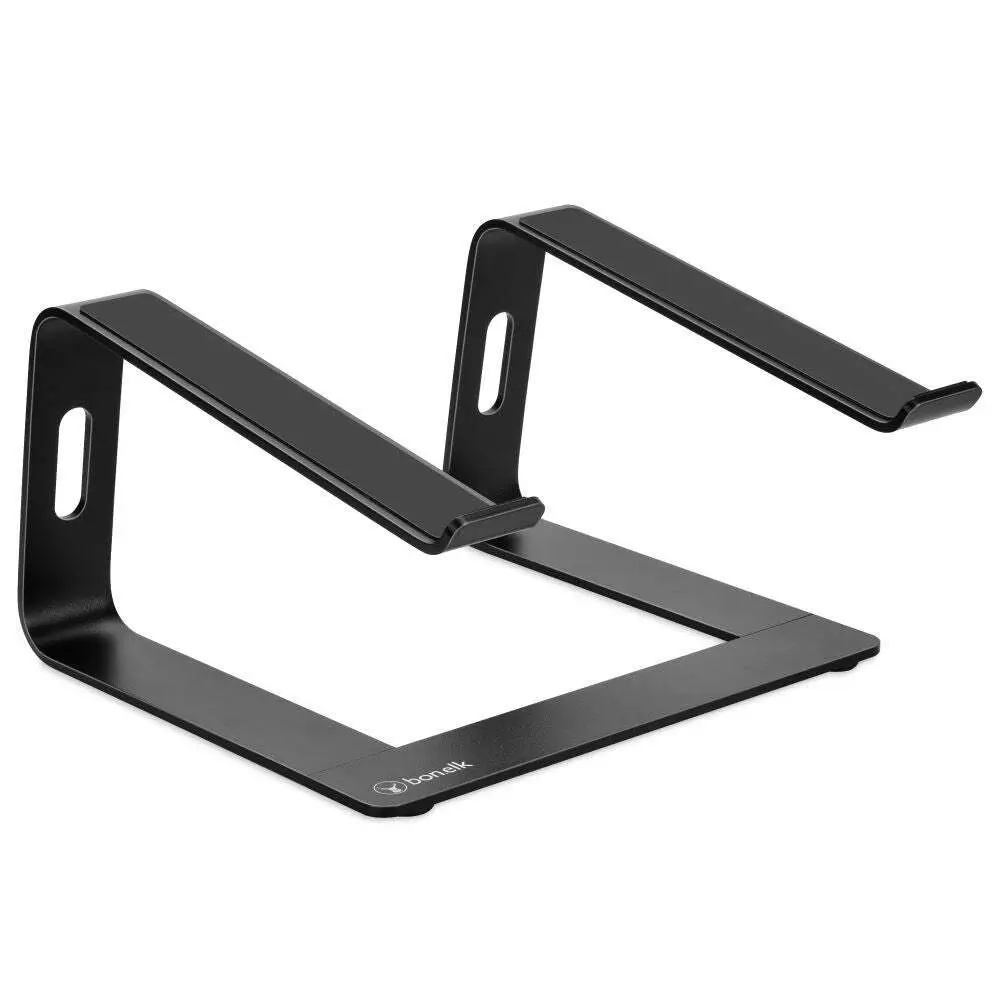 Bonelk Aluminium Elevate Stance Riser Laptop Stand Holder w/ Cable Holes Black