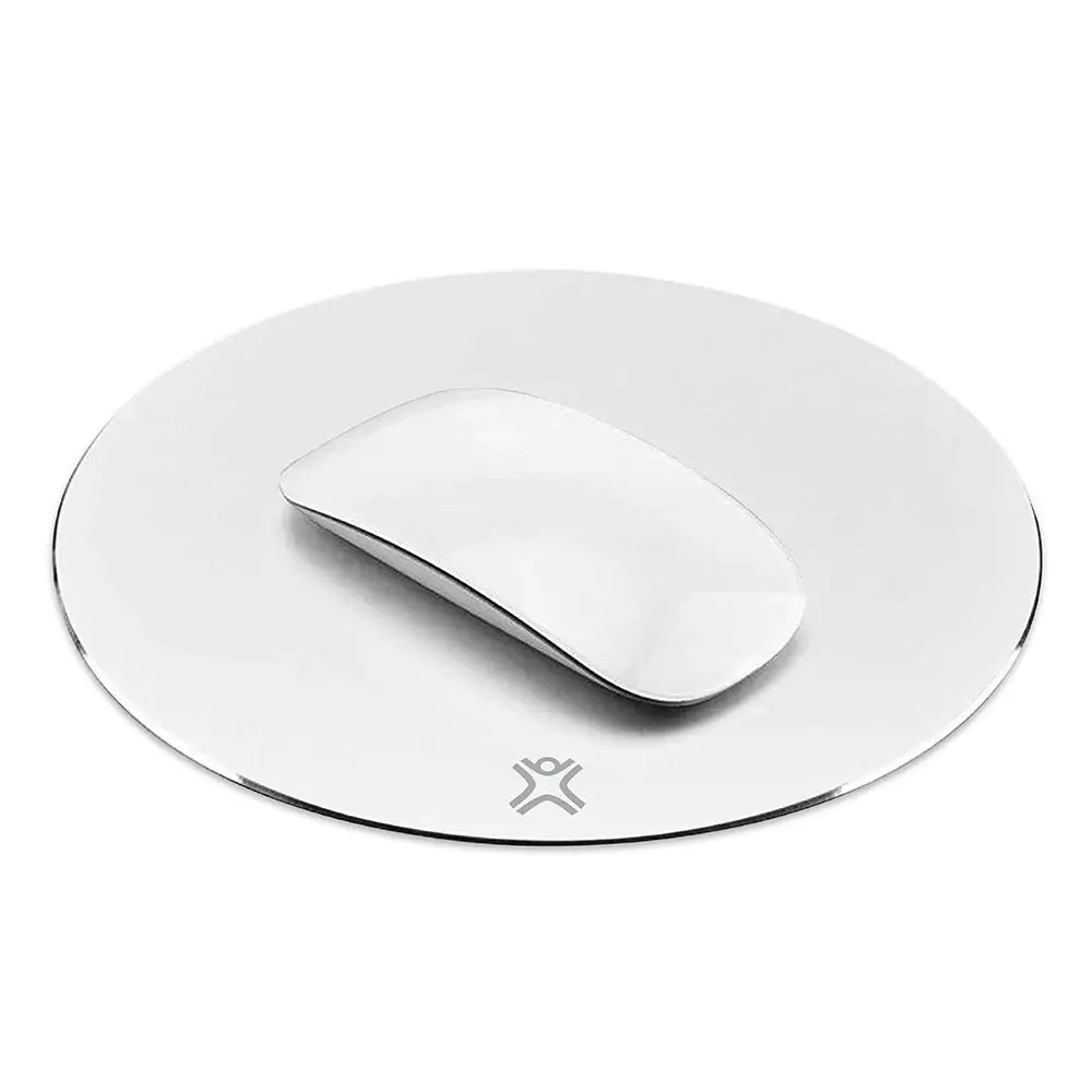 Xtrememac Aluminum Round Anti Slip Durable Computer Desktop Mouse Pad Silver