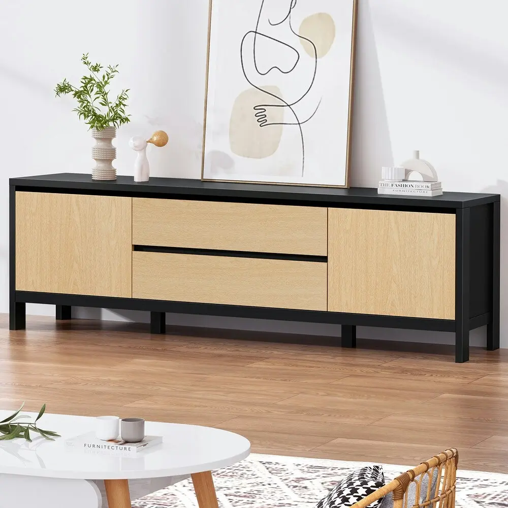 Alfordson Entertainment Unit Cabinet 180cm Black