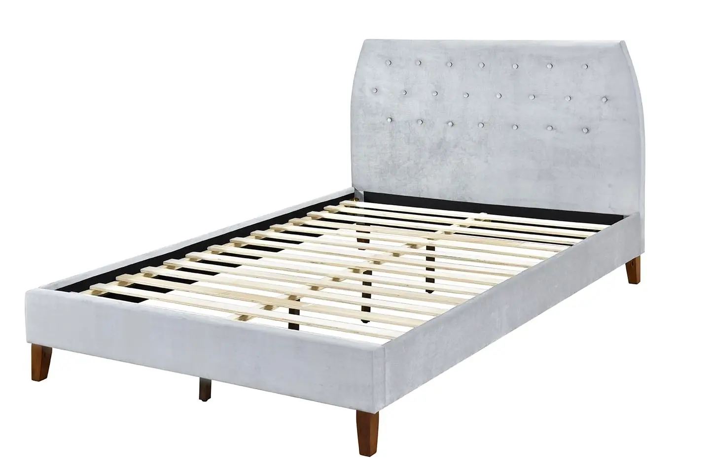 Angela King Single Velvet fabric bedframe