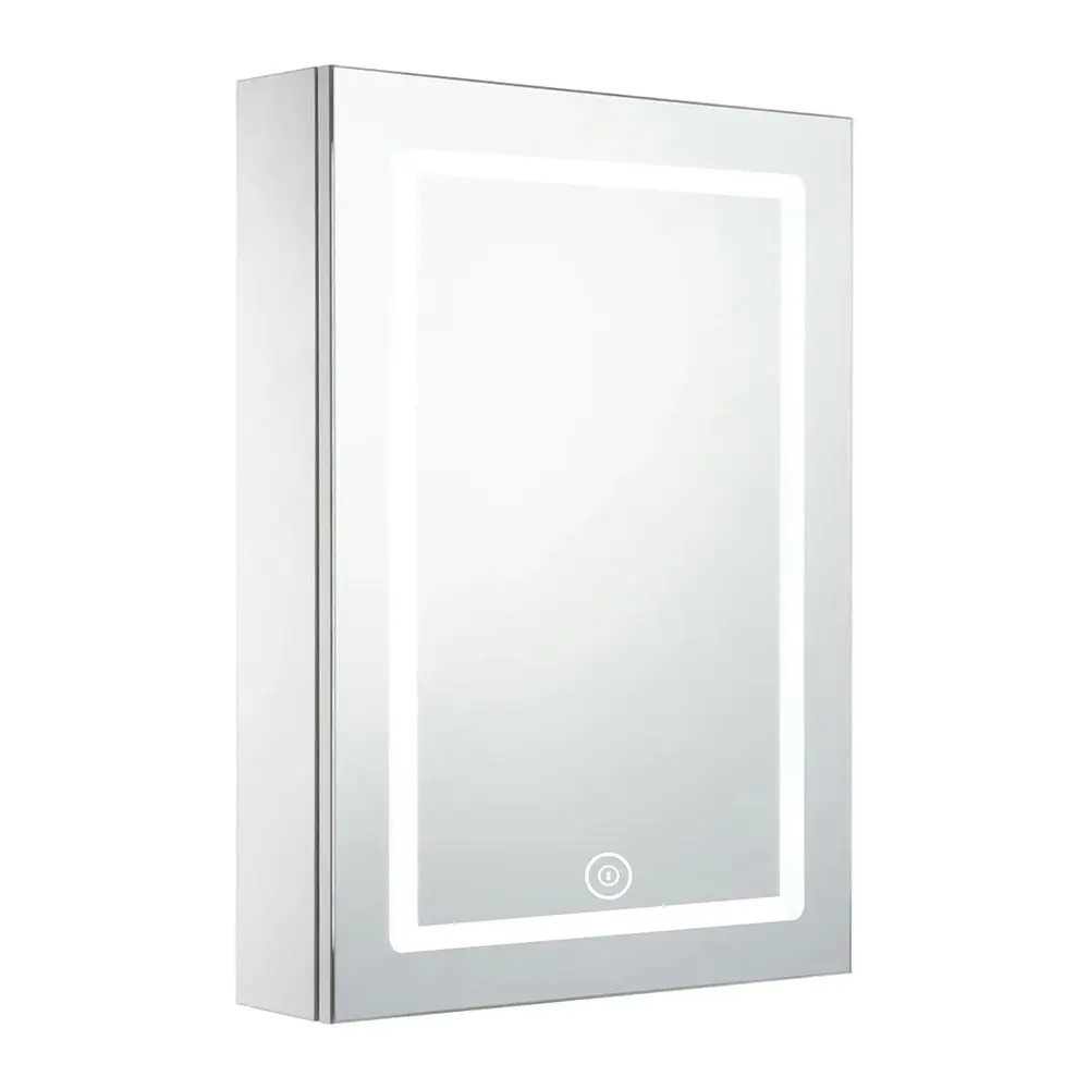 Viviendo Bathroom Shaving Mirror Cabinet LED Light Vanity Stainless Steel-  60 x72 cm 1 Door