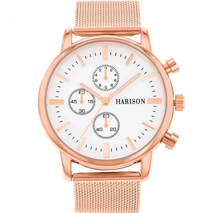 Harison Rose Mesh Mens Watch   *Imitation Sub Dials*