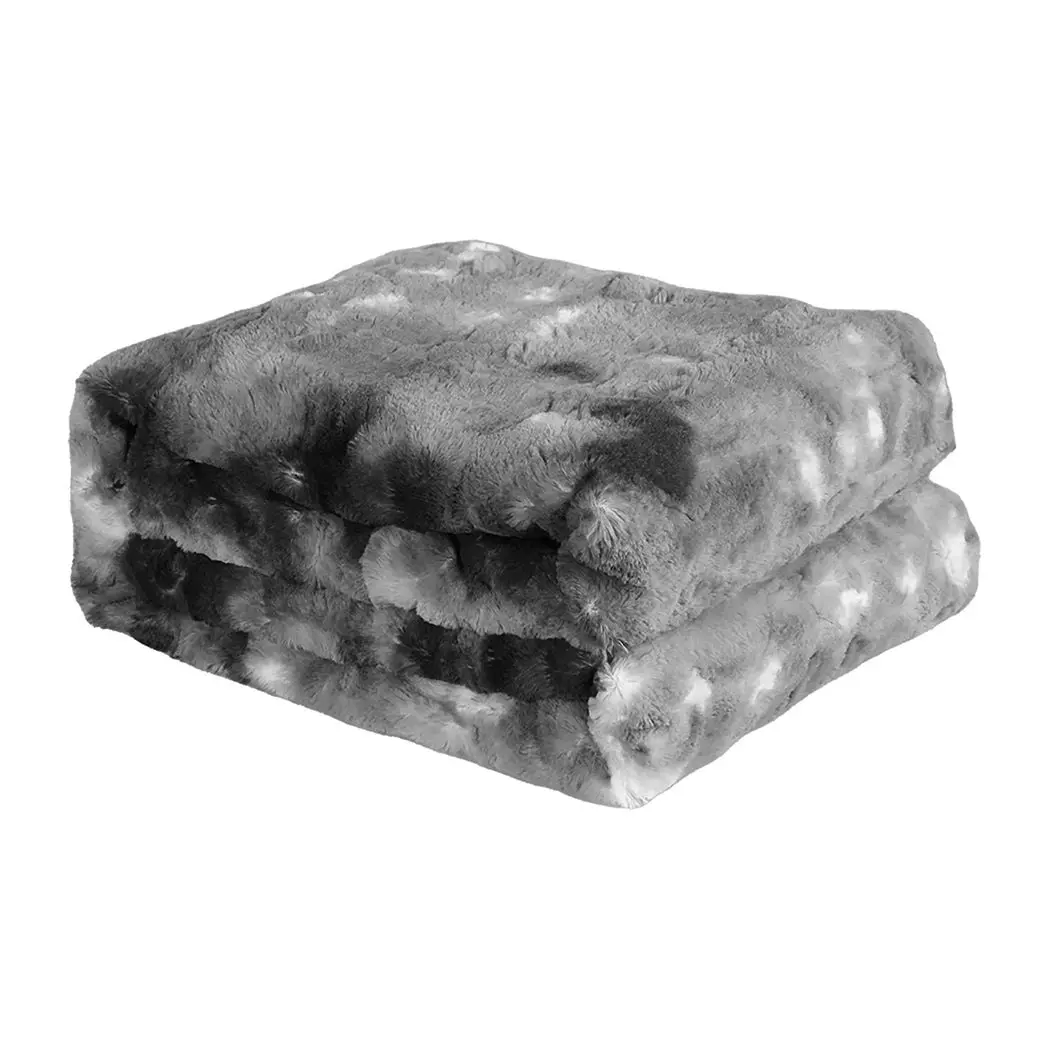 Dreamz Throw Blanket Luxury Tie-dyed Faux Fur 500GSM Bed SofaThick 127x152cm