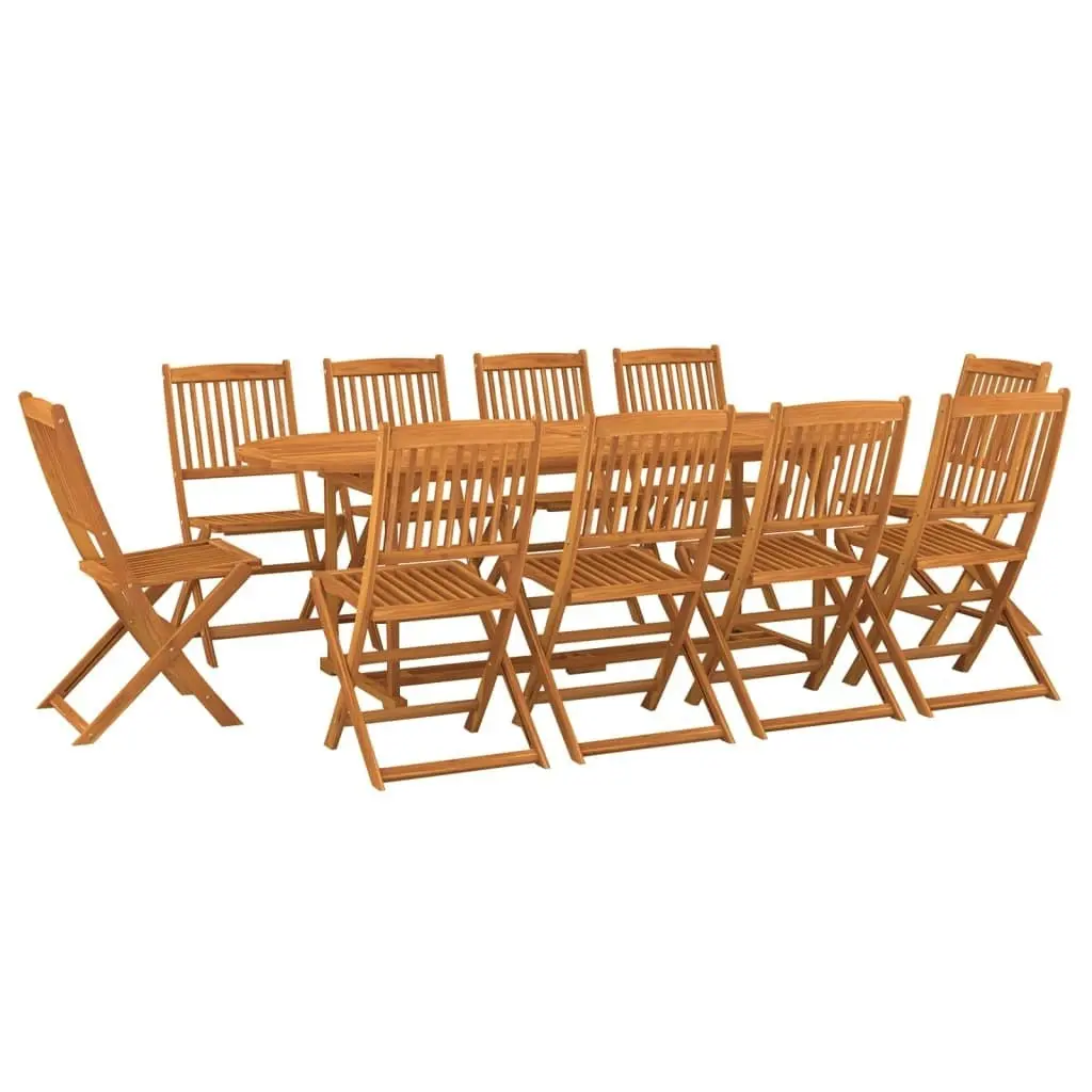 11 Piece Garden Dining Set Solid Wood Acacia 3086977