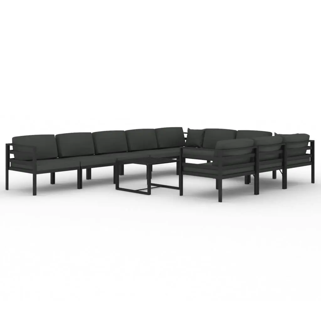 11 Piece Garden Lounge Set with Cushions Aluminium Anthracite 3107826