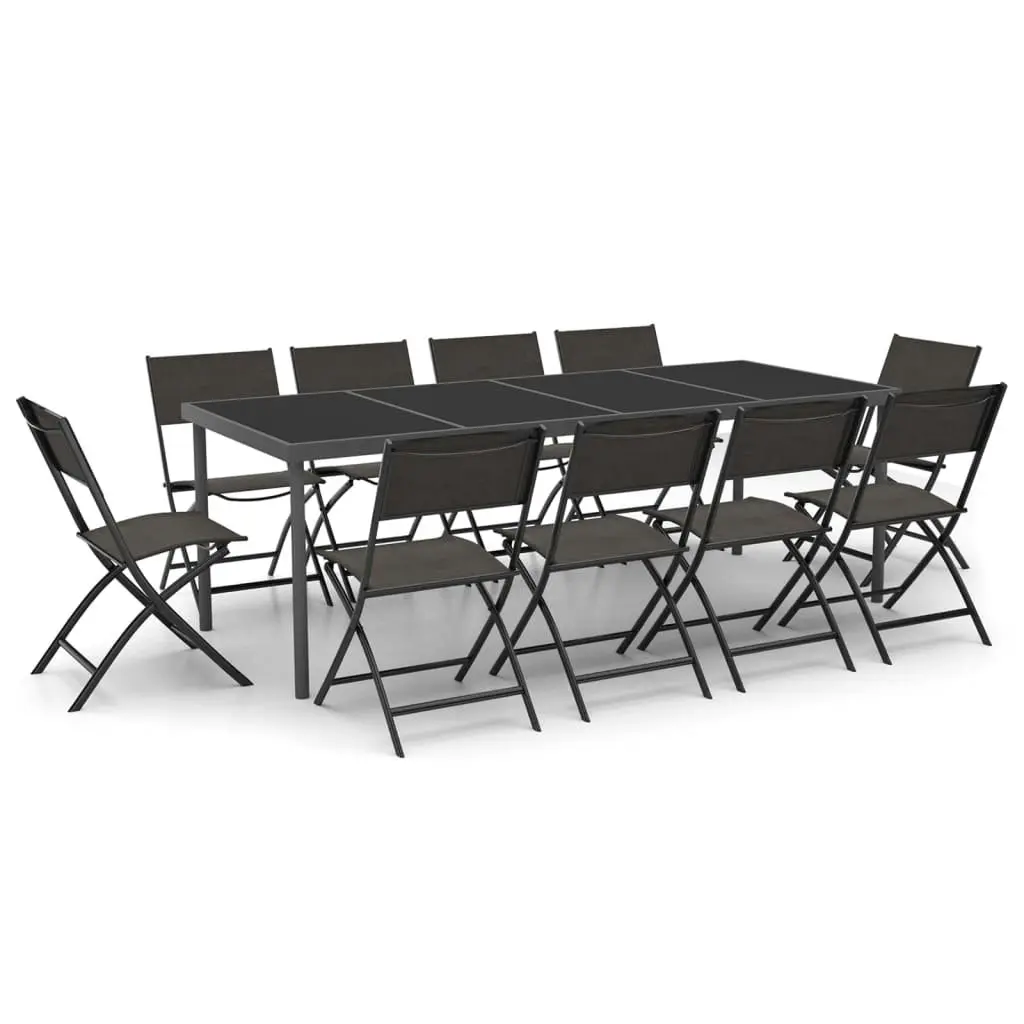 11 Piece Outdoor Dining Set Steel 3073508