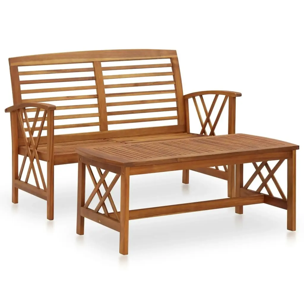 2 Piece Garden Lounge Set Solid Acacia Wood 310272