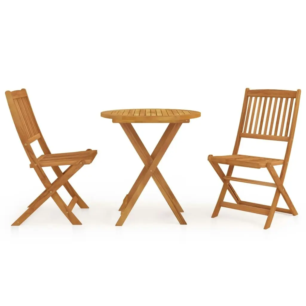 3 Piece Folding Garden Dining Set Solid Acacia Wood 3058256