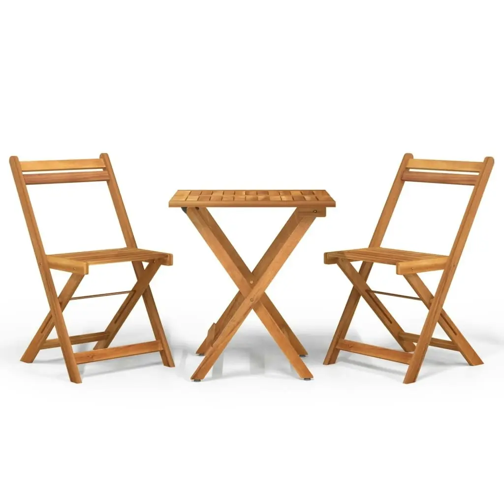 3 Piece Folding Bistro Set Solid Wood Acacia 319703