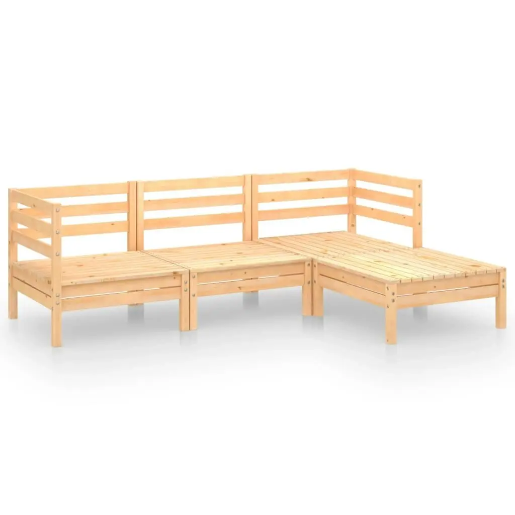 4 Piece Garden Lounge Set Solid Pinewood 3082667