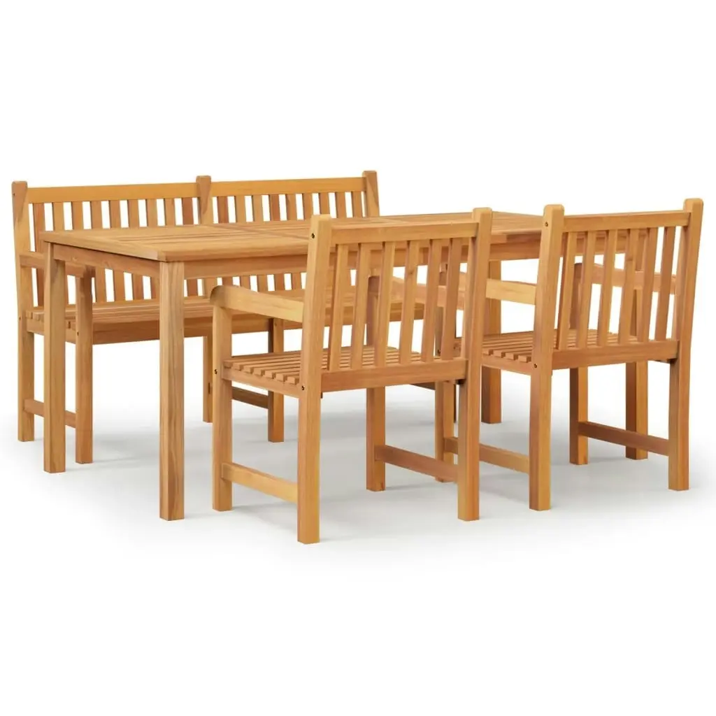 4 Piece Garden Dining Set Solid Wood Teak 3157169