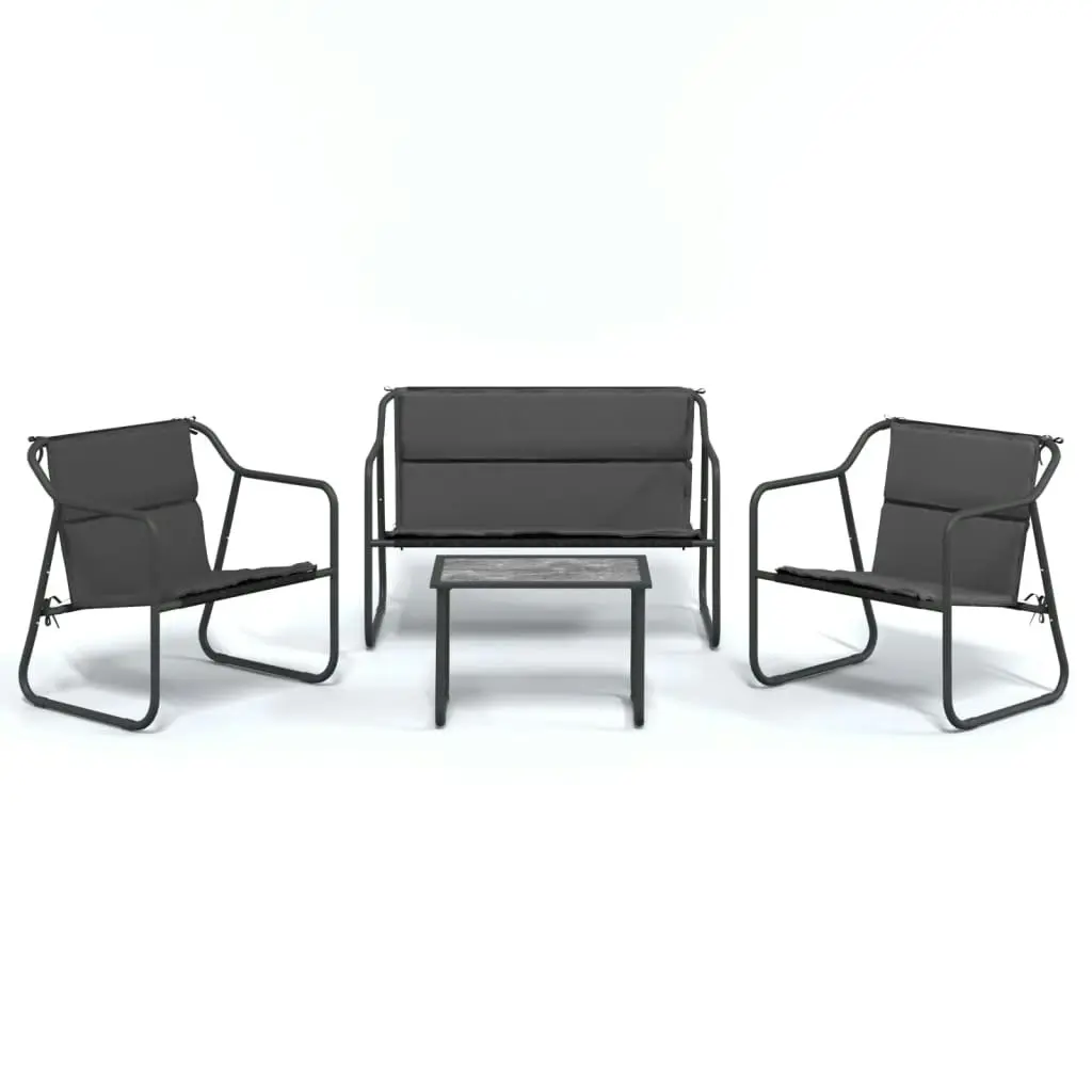 4 Piece Garden Lounge Set with Cushions Anthracite Steel 3186934