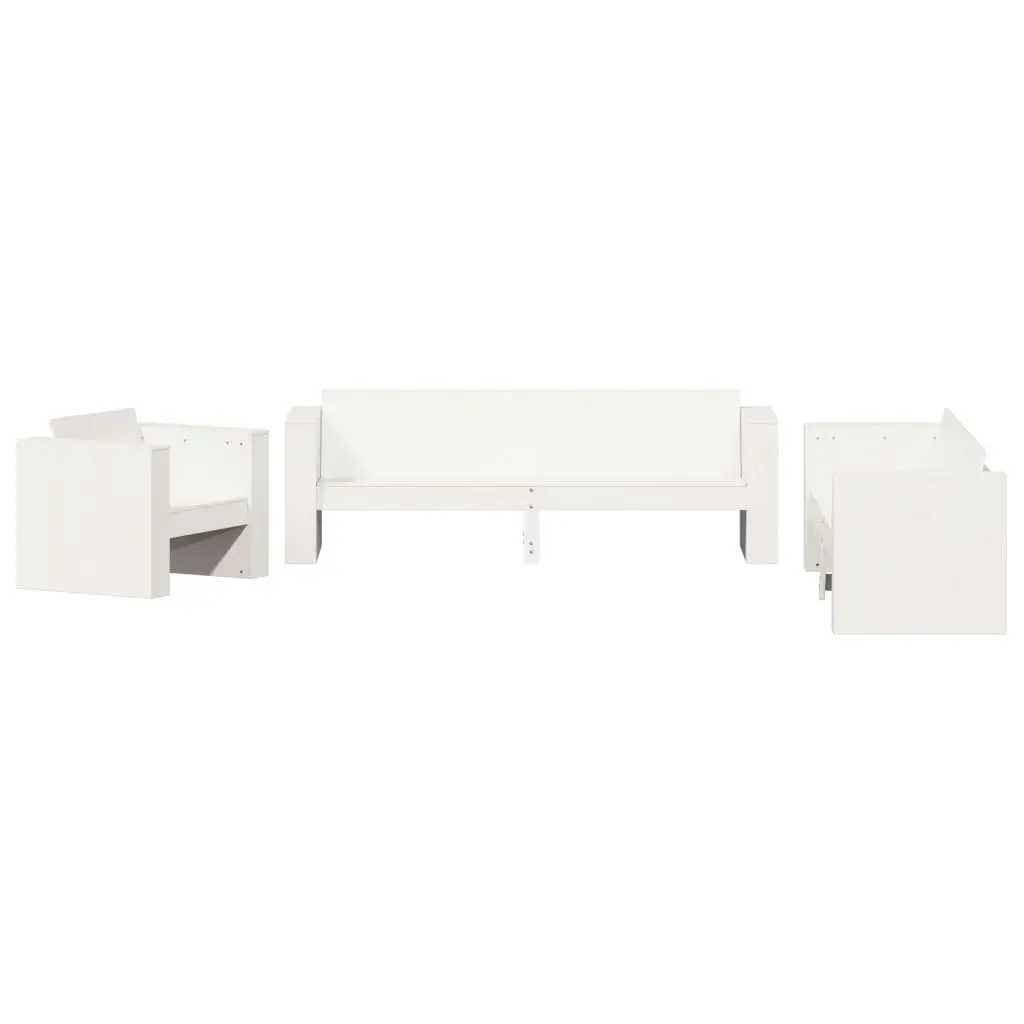 2 Piece Garden Lounge Set White Solid Wood Pine 3216901