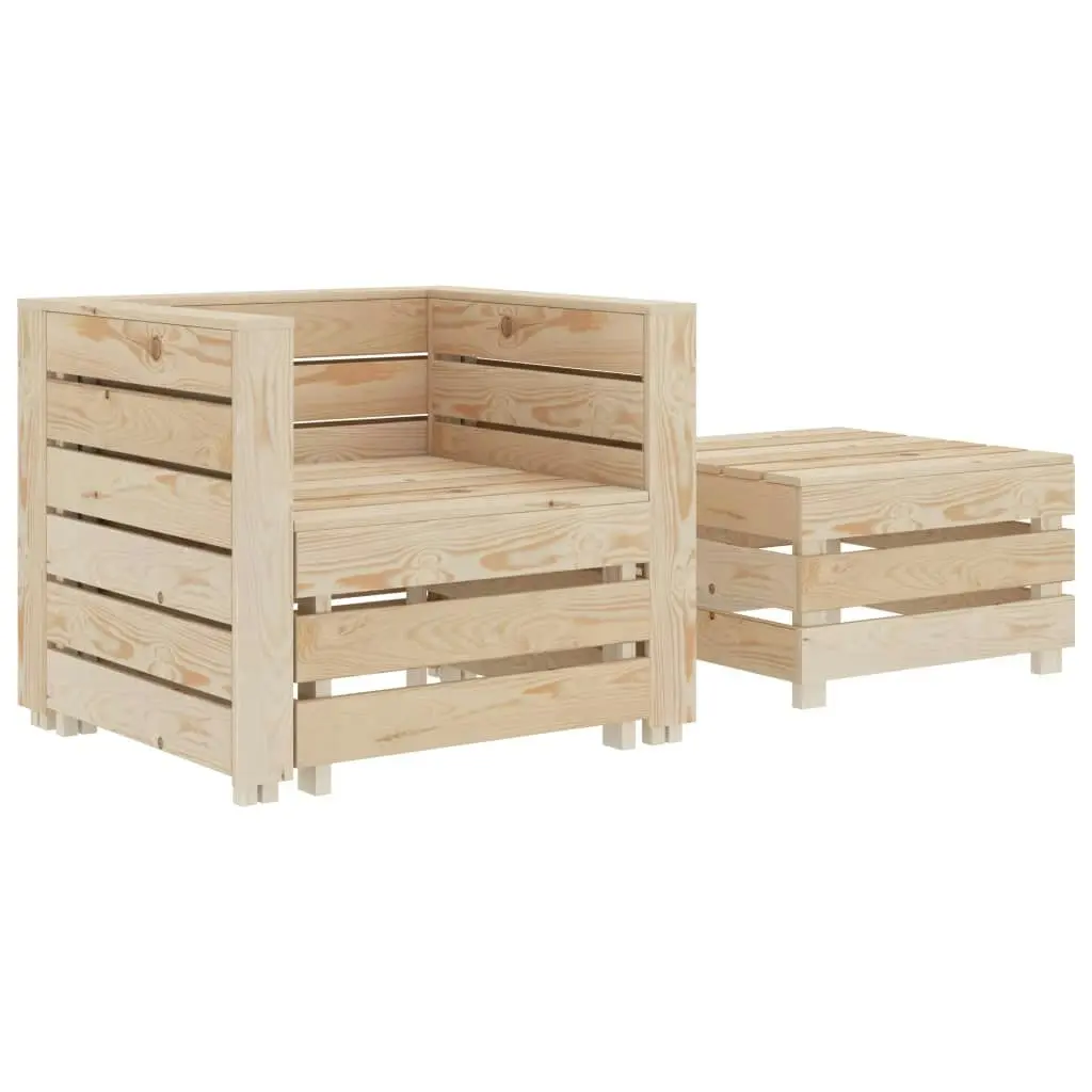 2 Piece Garden Pallet Lounge Set Wood 49346