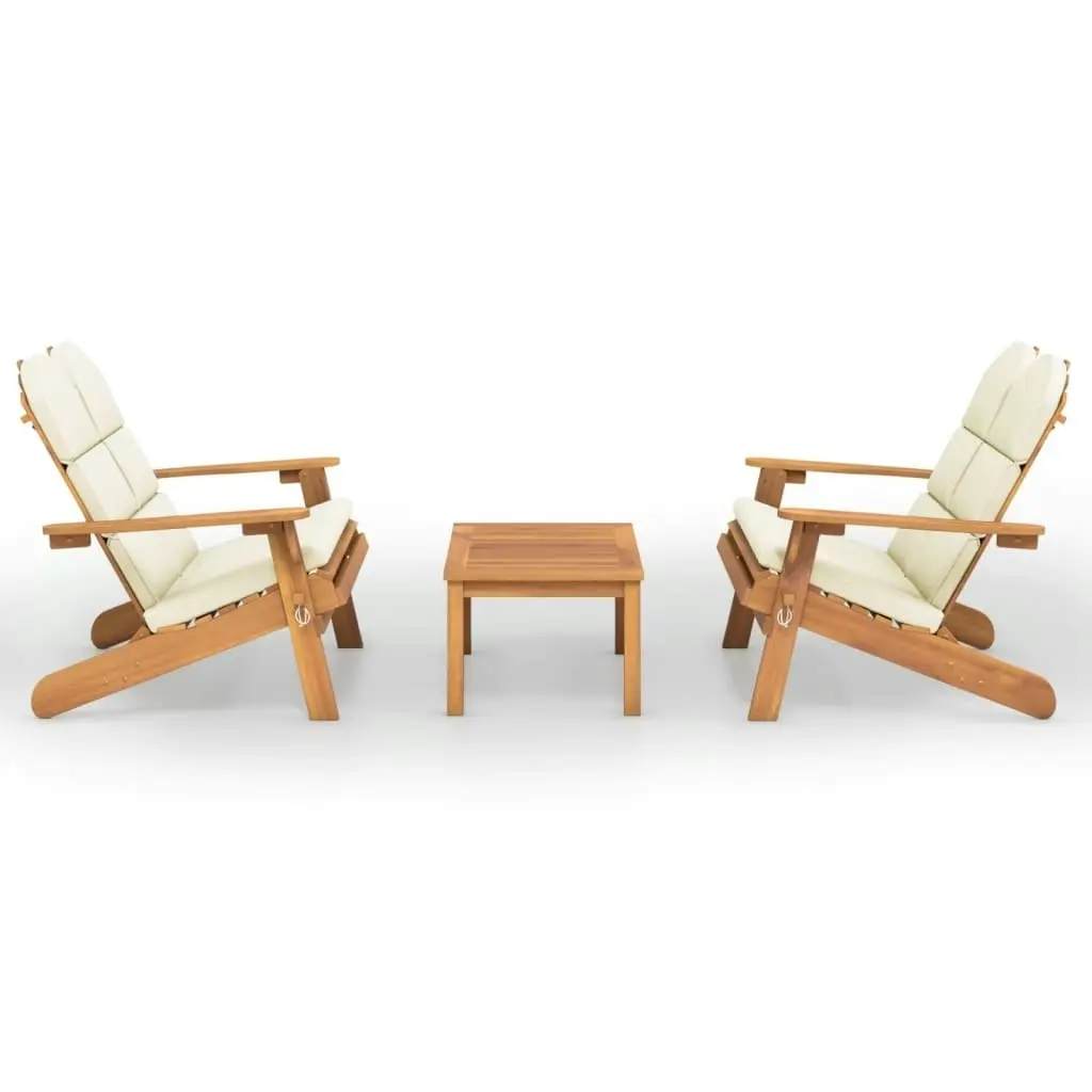 3 Piece Adirondack Garden Lounge Set Solid Wood Acacia 3152134