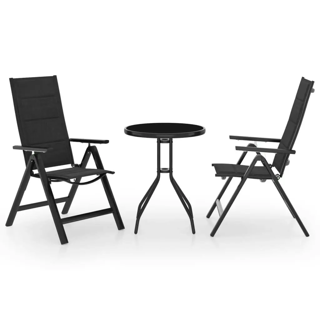 3 Piece Bistro Set Black and Anthracite 3070655