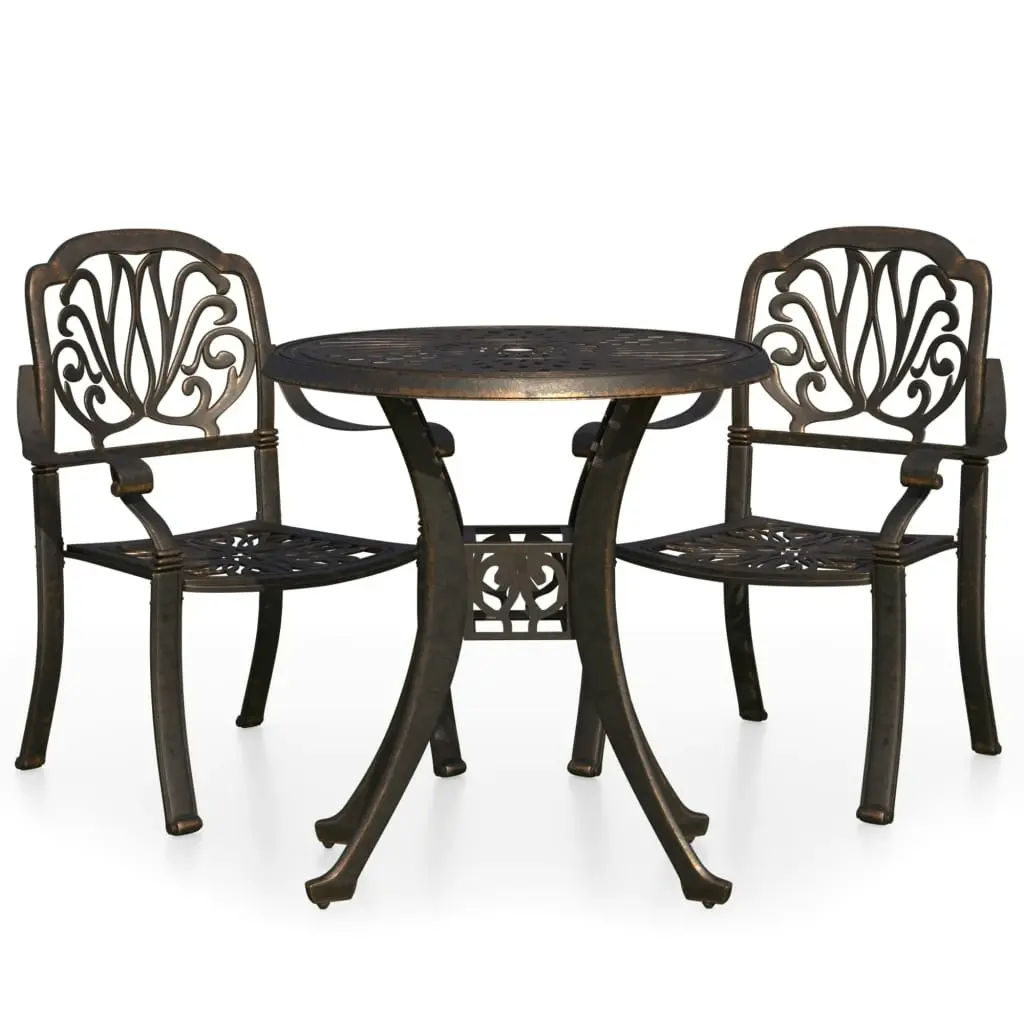 3 Piece Bistro Set Cast Aluminium Bronze 3070571