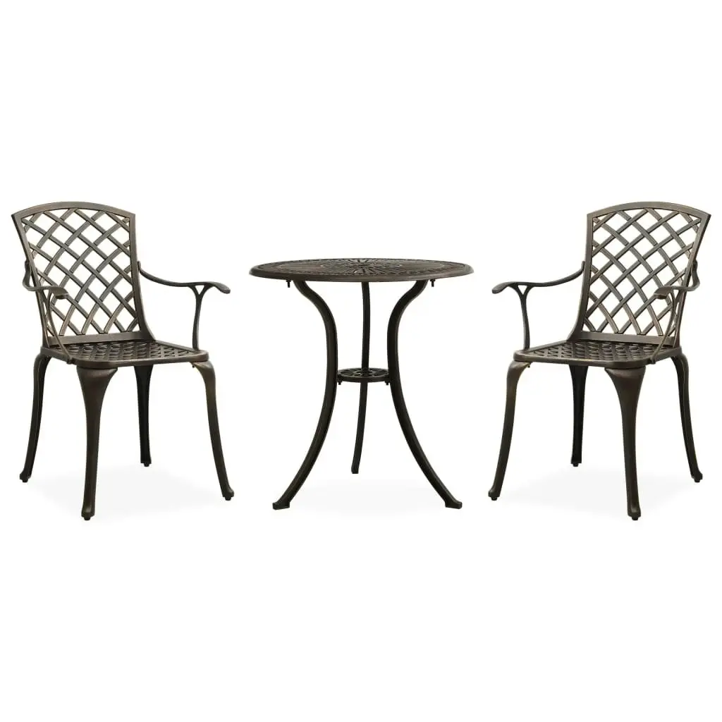 3 Piece Bistro Set Cast Aluminium Bronze 315591