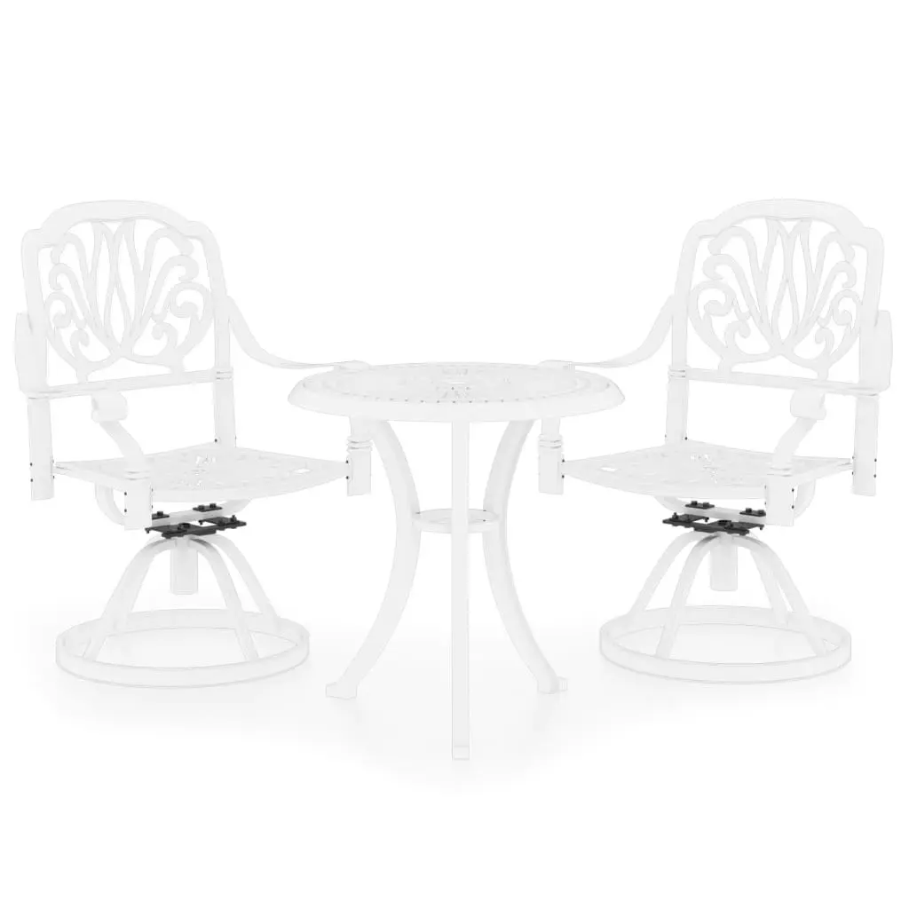 3 Piece Bistro Set Cast Aluminium White 3070570