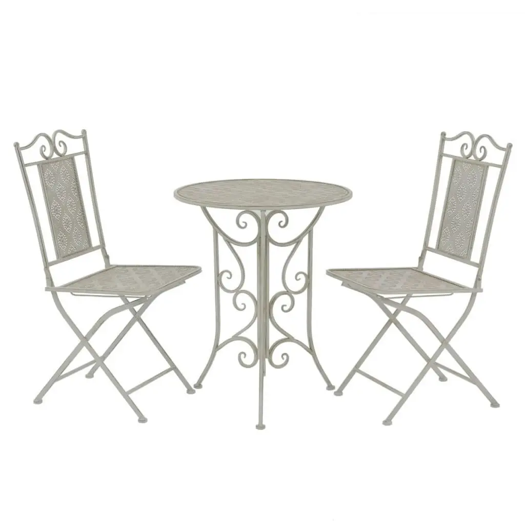 3 Piece Bistro Set Steel Grey 43153