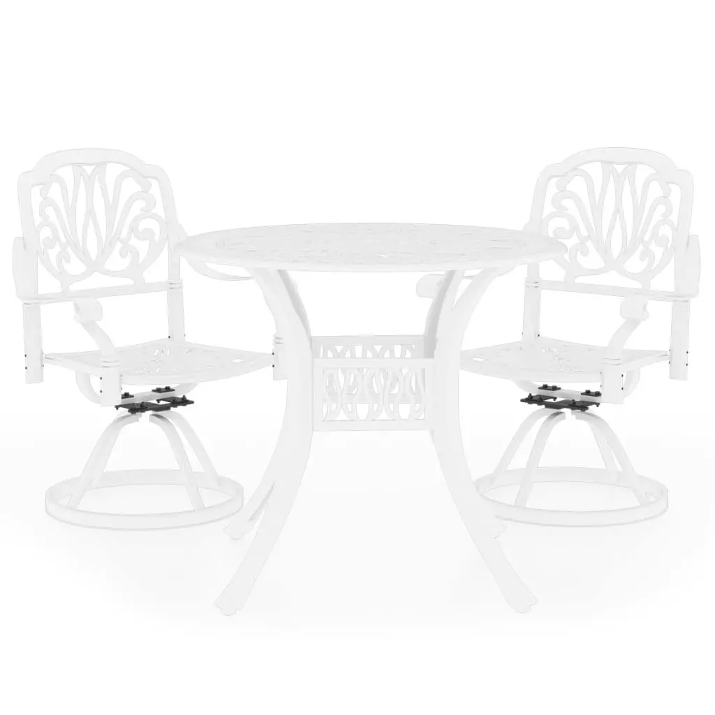 3 Piece Bistro Set Cast Aluminium White 3070594