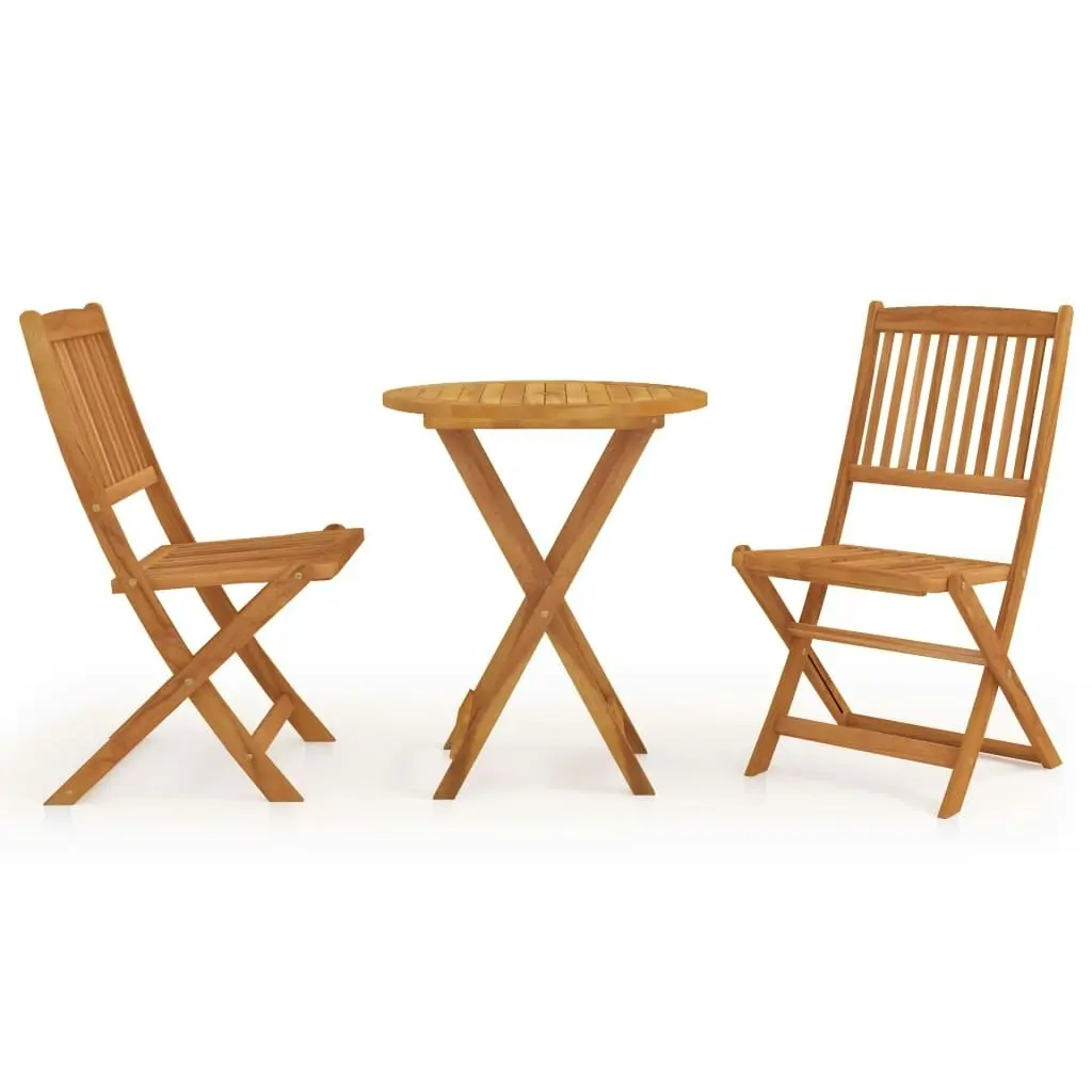 3 Piece Folding Garden Dining Set Solid Acacia Wood 3058252