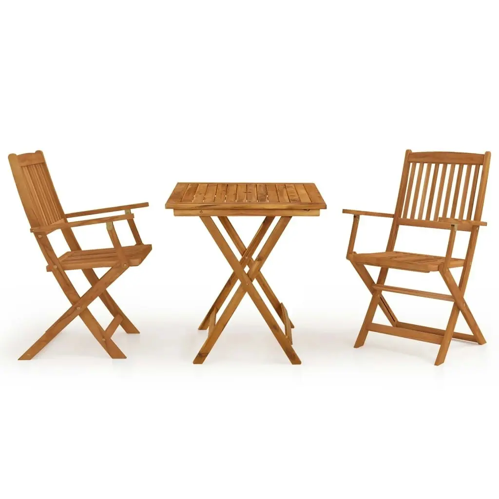 3 Piece Folding Garden Dining Set Solid Acacia Wood 3058257