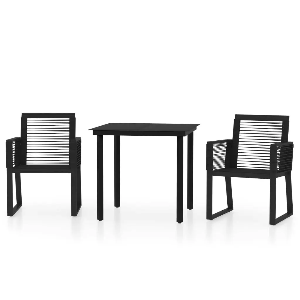 3 Piece Garden Dining Set Black 3099149