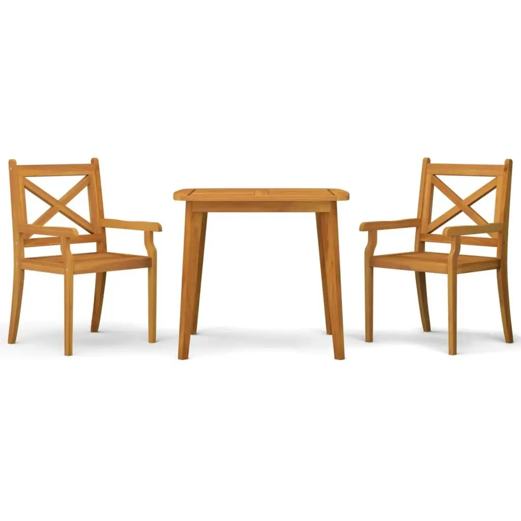 3 Piece Garden Dining Set Solid Wood Acacia 3057999