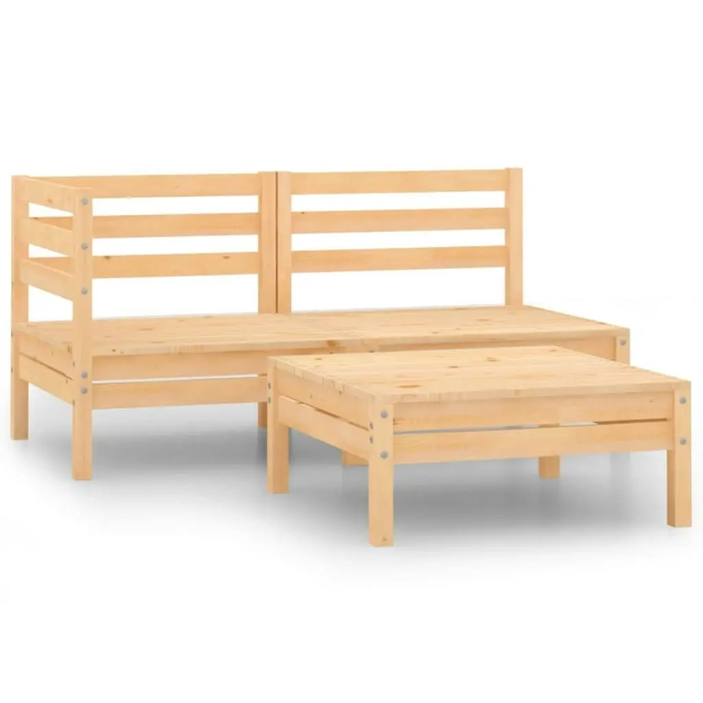 3 Piece Garden Lounge Set Solid Pinewood 806597