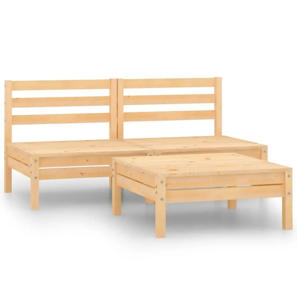 3 Piece Garden Lounge Set Solid Wood Pine 3082377