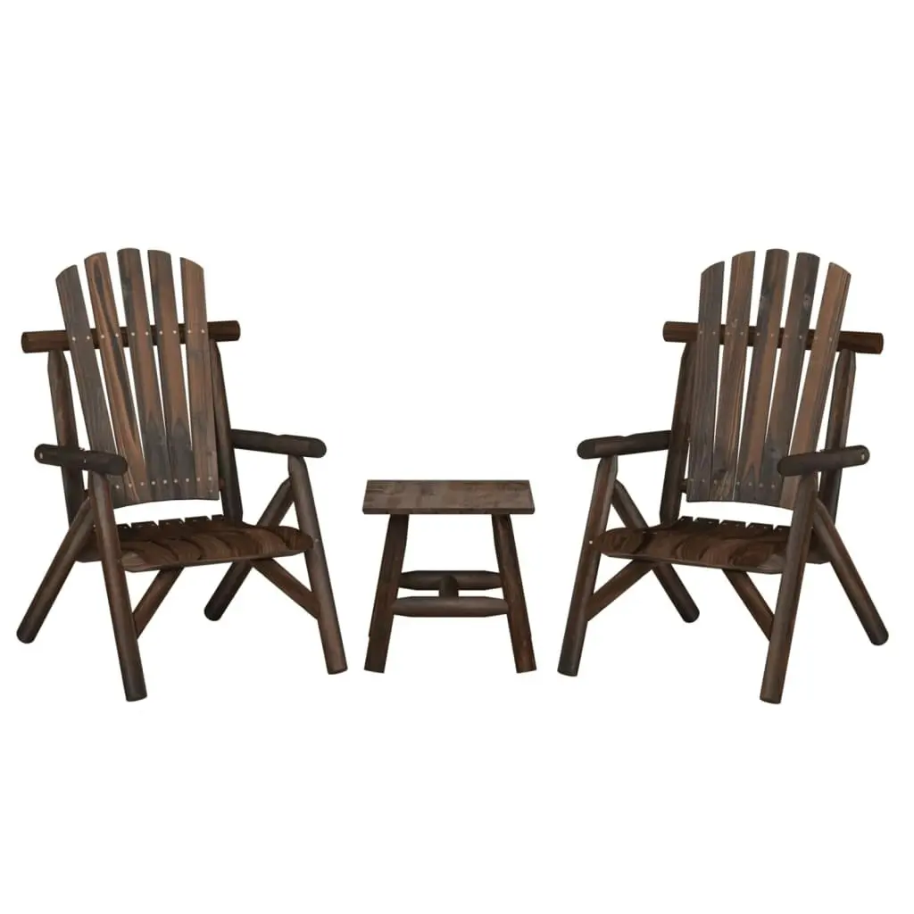 3 Piece Garden Lounge Set Solid Wood Spruce 3185512