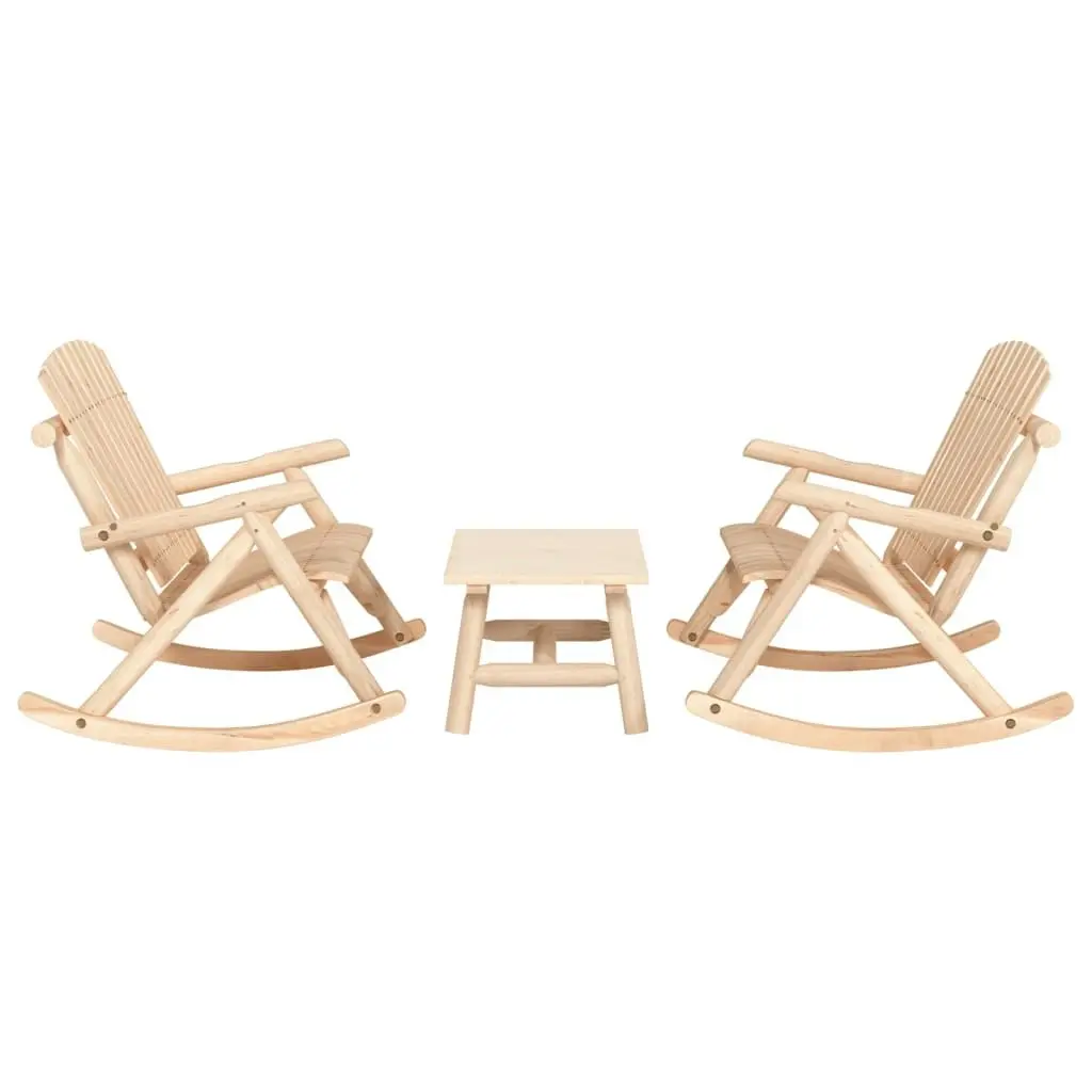 3 Piece Garden Lounge Set Solid Wood Spruce 3185527