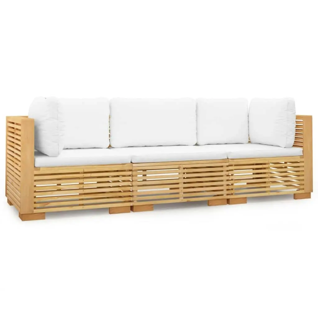 3 Piece Garden Lounge Set with Cushions Solid Wood Teak 3100865