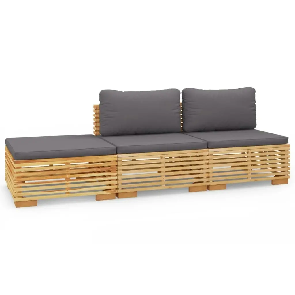 3 Piece Garden Lounge Set with Cushions Solid Wood Teak 3100904