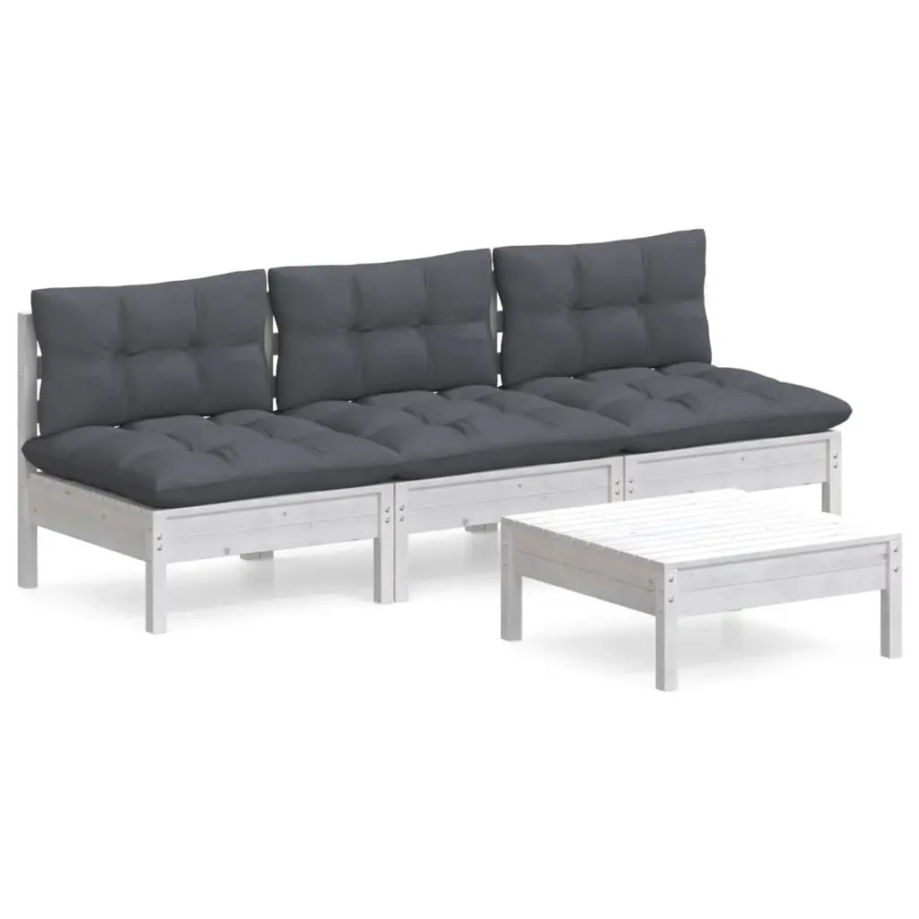 4 Piece Garden Lounge Set with Anthracite Cushions Pinewood 3096083