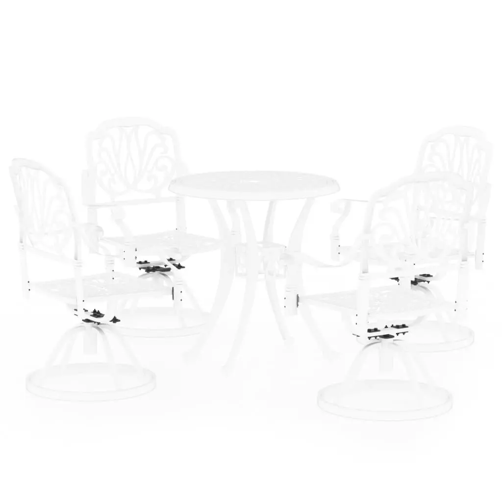 5 Piece Bistro Set Cast Aluminium White 3070618