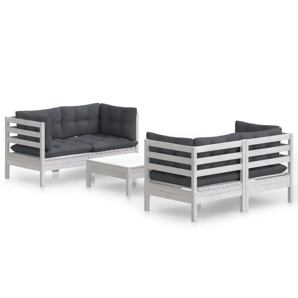 5 Piece Garden Lounge Set with Anthracite Cushions Pinewood 3096023