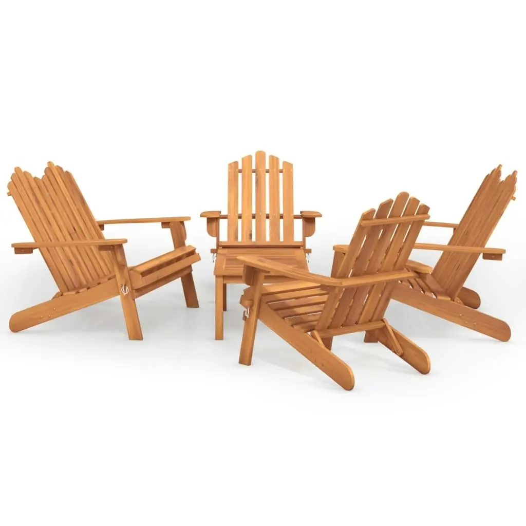 5 Piece Adirondack Garden Lounge Set Solid Wood Acacia 3152136