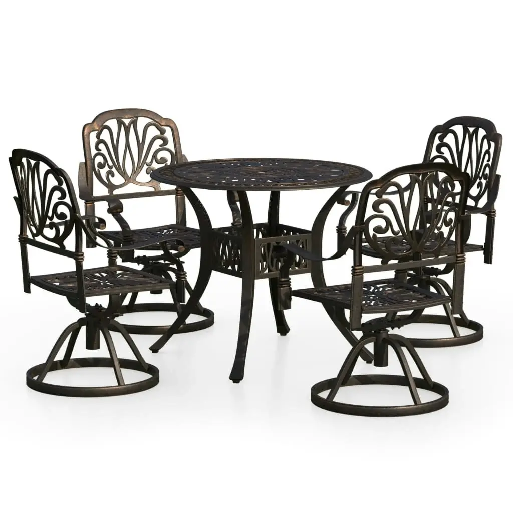 5 Piece Bistro Set Cast Aluminium Bronze 3070619