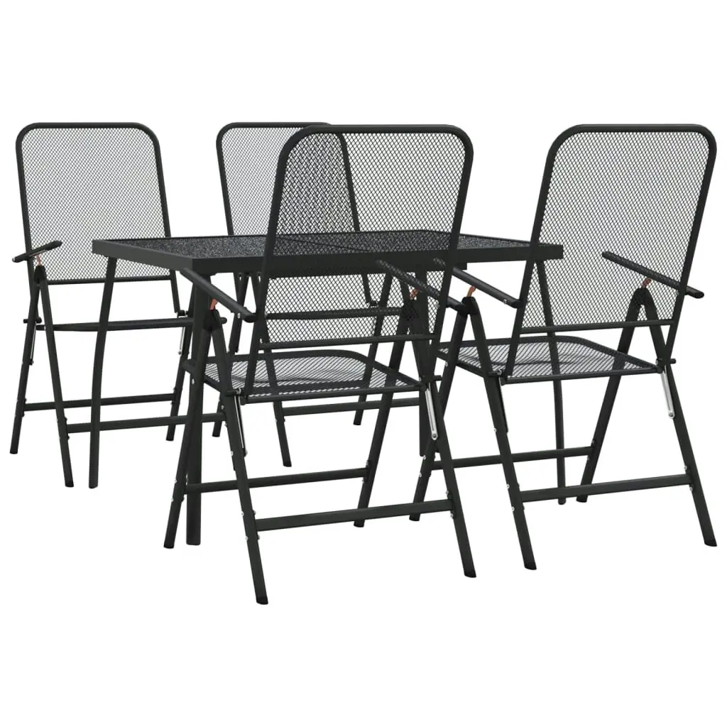 5 Piece Garden Dining Set Anthracite Metal Mesh 3211820