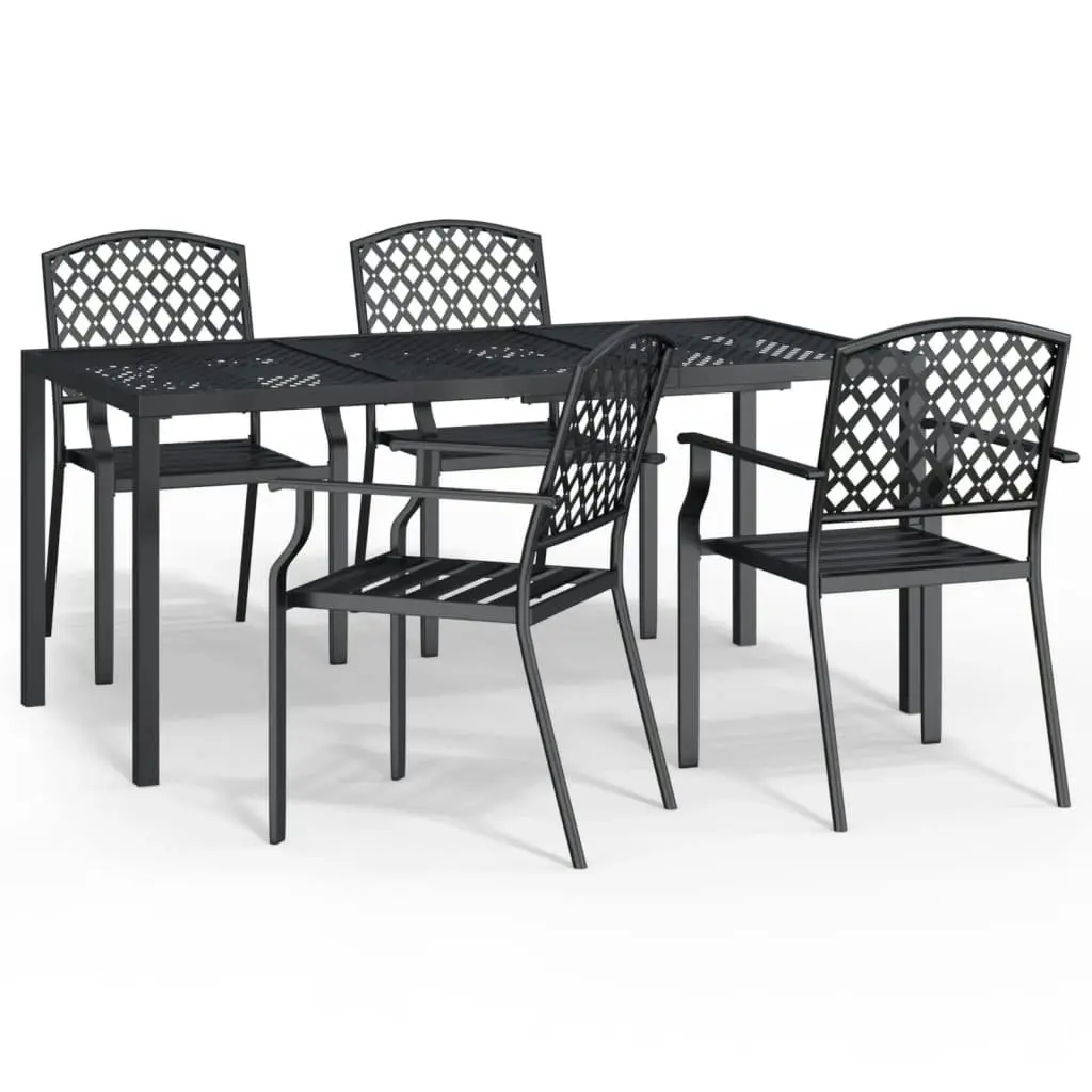 5 Piece Garden Dining Set Anthracite Steel 3188004