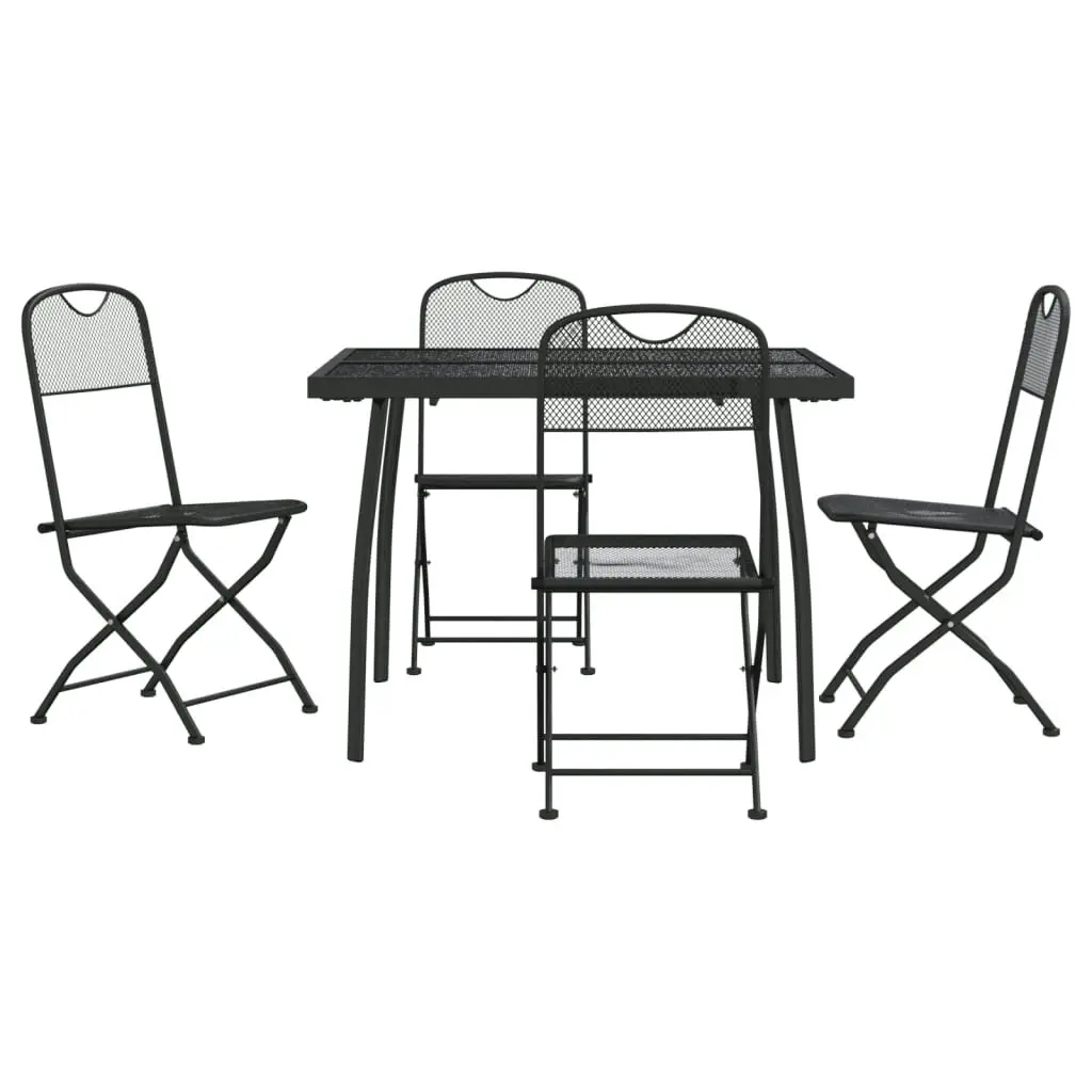 5 Piece Garden Dining Set Anthracite Metal Mesh 3211811