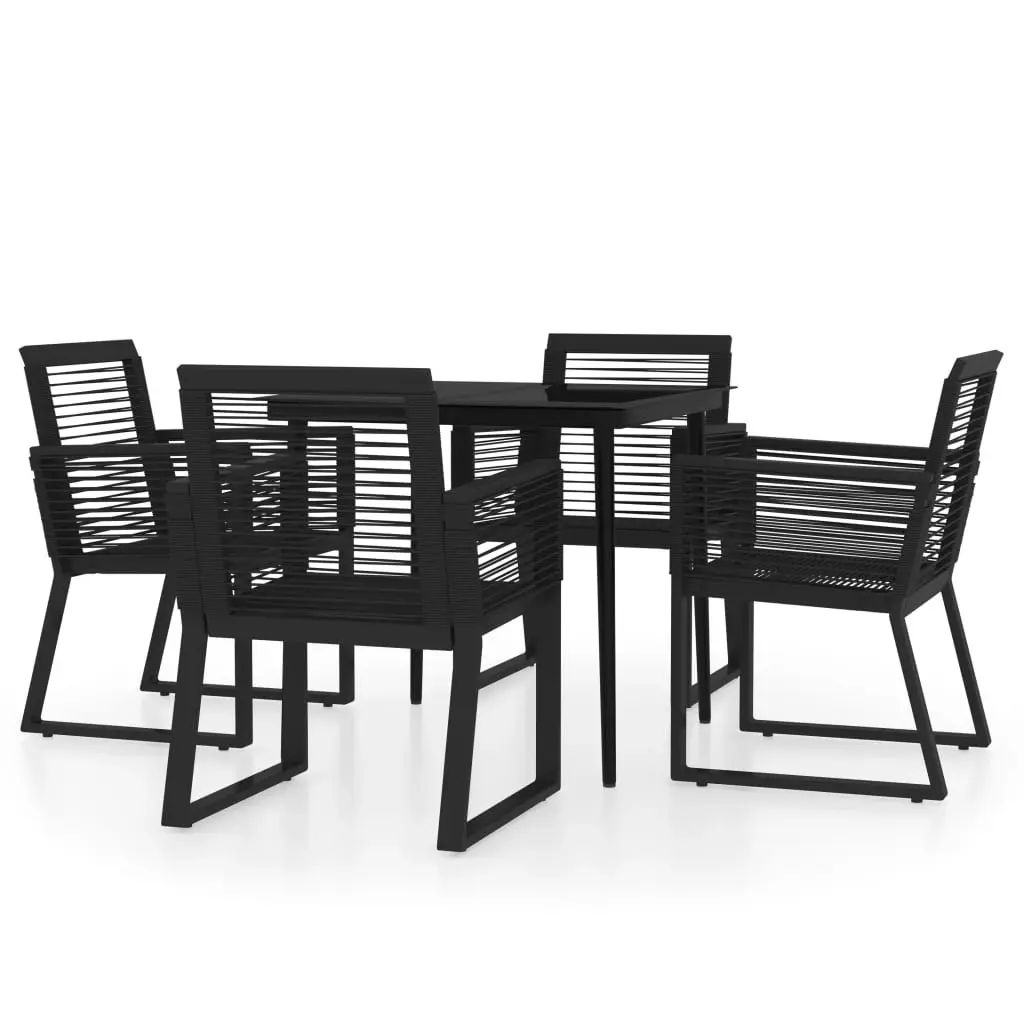 5 Piece Garden Dining Set Black 3099156