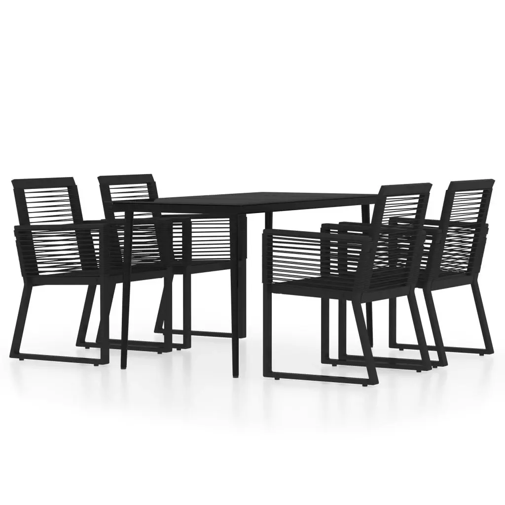 5 Piece Garden Dining Set Black 3099157