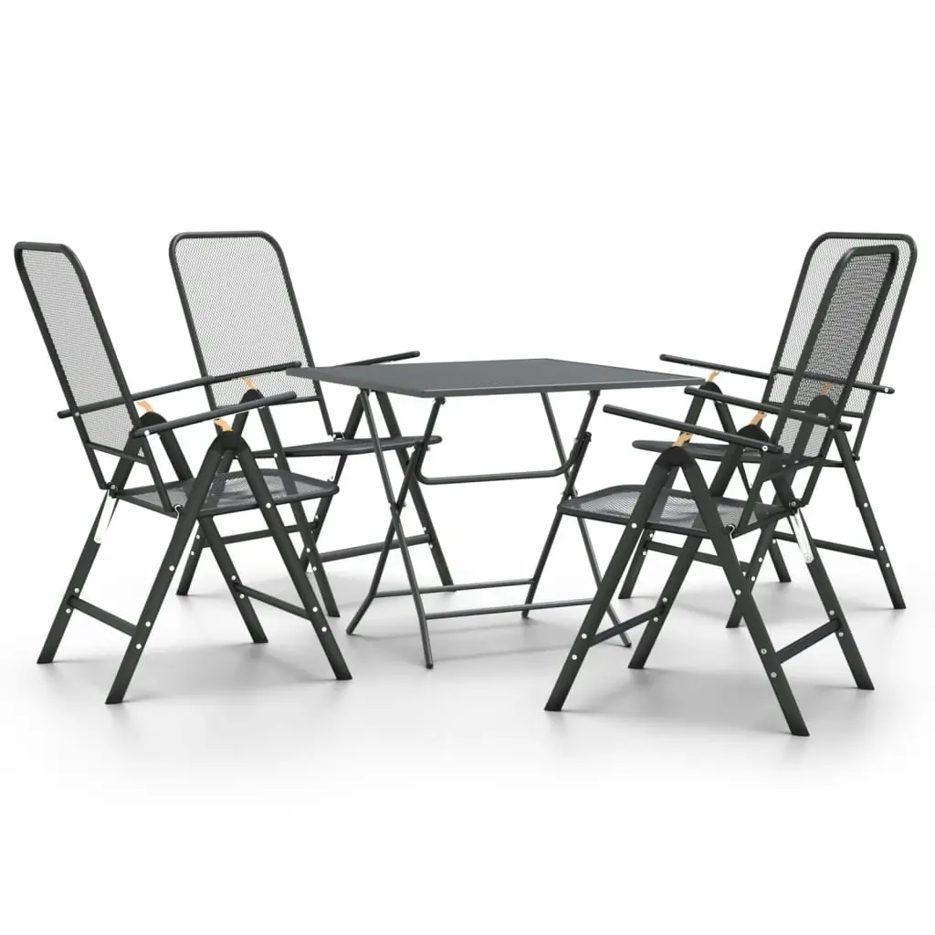 5 Piece Garden Dining Set Expanded Metal Mesh Anthracite 3084722