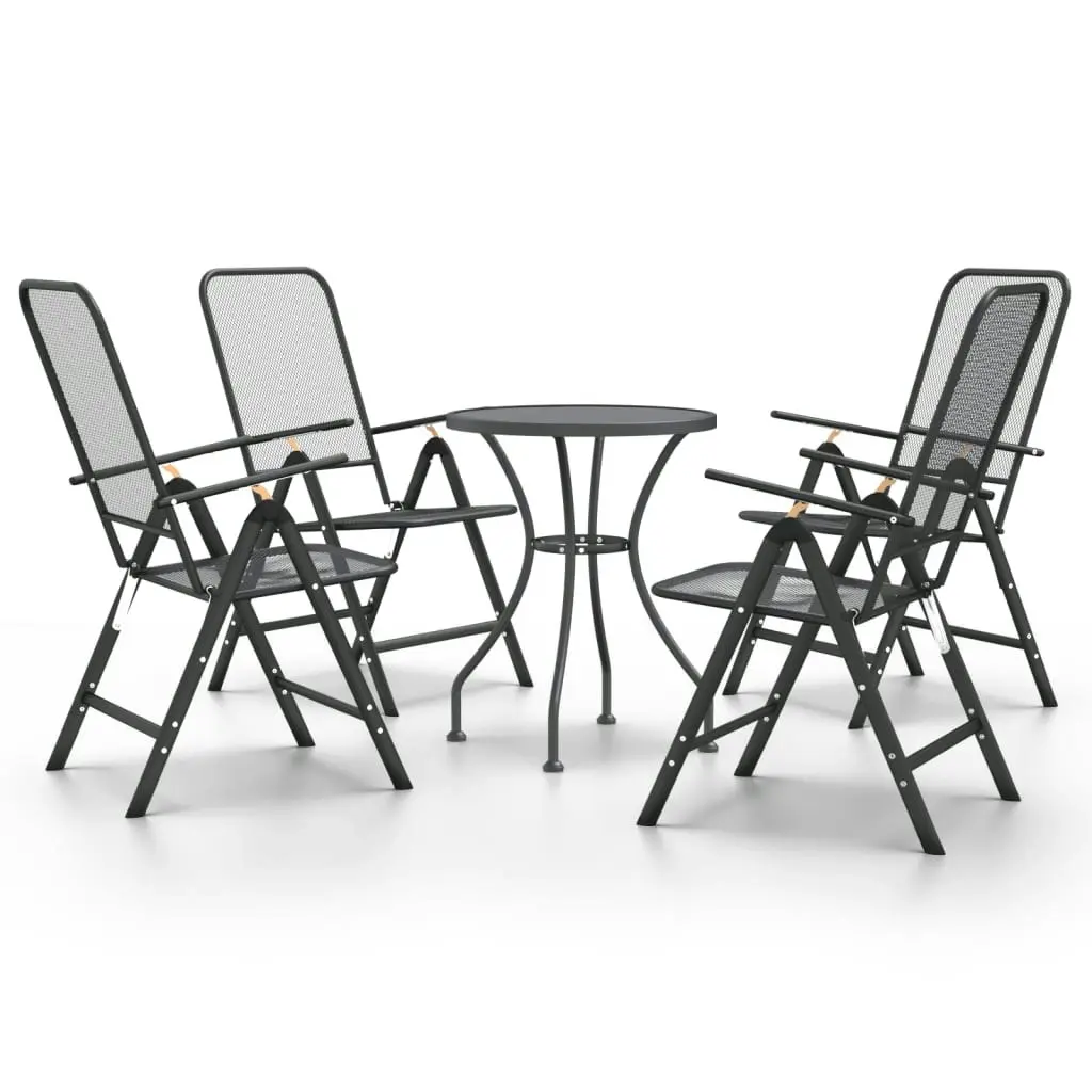 5 Piece Garden Dining Set Expanded Metal Mesh Anthracite 3084714