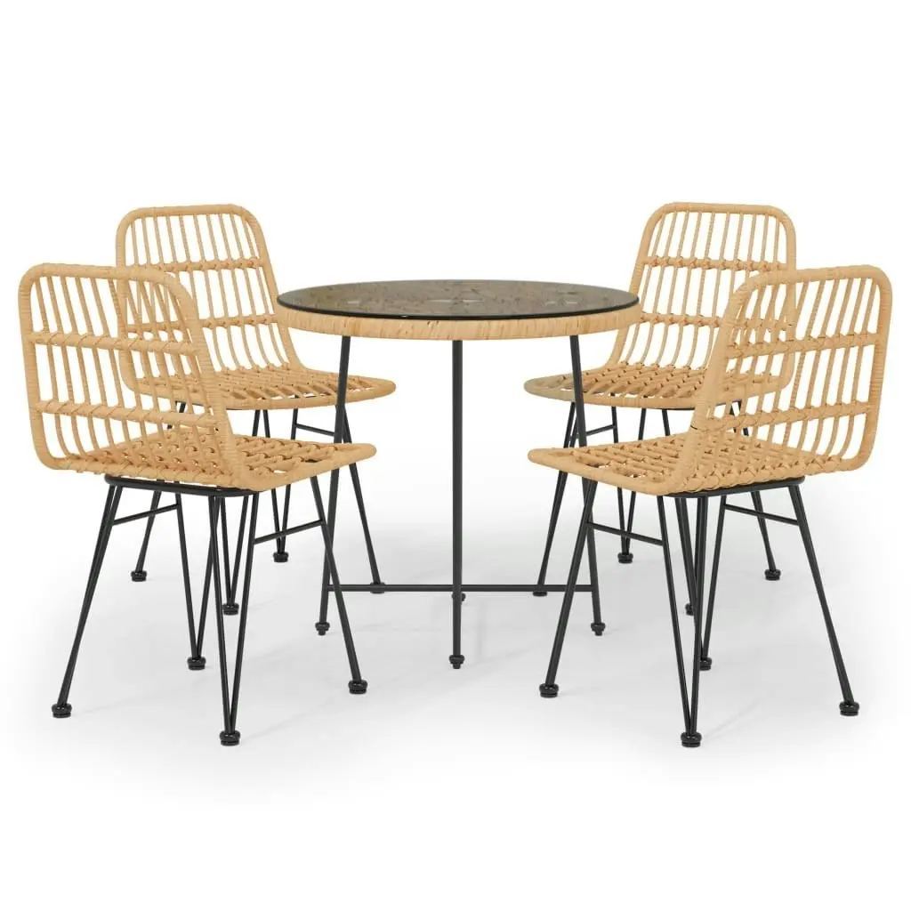 5 Piece Garden Dining Set Poly Rattan 3157843